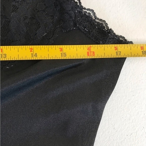 Vintage Cachet Lace Beaded Nightgown Slip Sexy Dress Black Women's Size Large - Picture 8 of 16